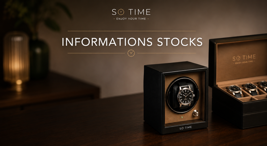 Rupture de stock temporaire sur certains remontoirs et accessoires pour montres