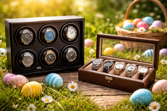 Pâques et montres : la chasse aux œufs revisitée avec boîtes de rangement et remontoirs
