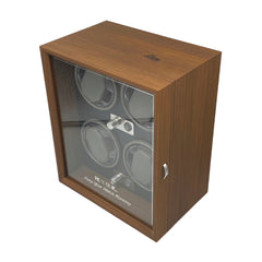 Boîte remontoir 4 montres automatiques So Time fermée, coffret en bois